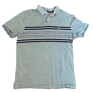 ORIGINAL PENGUIN Vintage Mens Polo Retro Green Stripe Organic Cotton Small